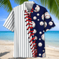 Baseball Stripes Sport Hawaiian Shirt Design Detail For Beach Days And Holiday Travel