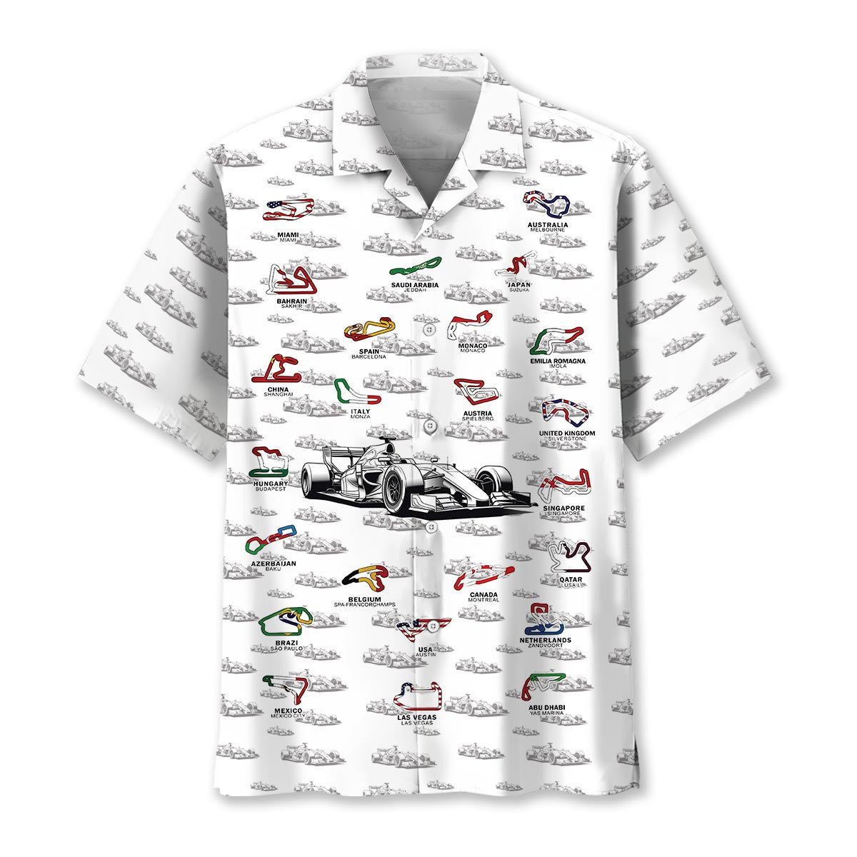 Open Wheel Racing Circuits Hawaiian Shirt For Summer Events And Casual Outdoor Wear