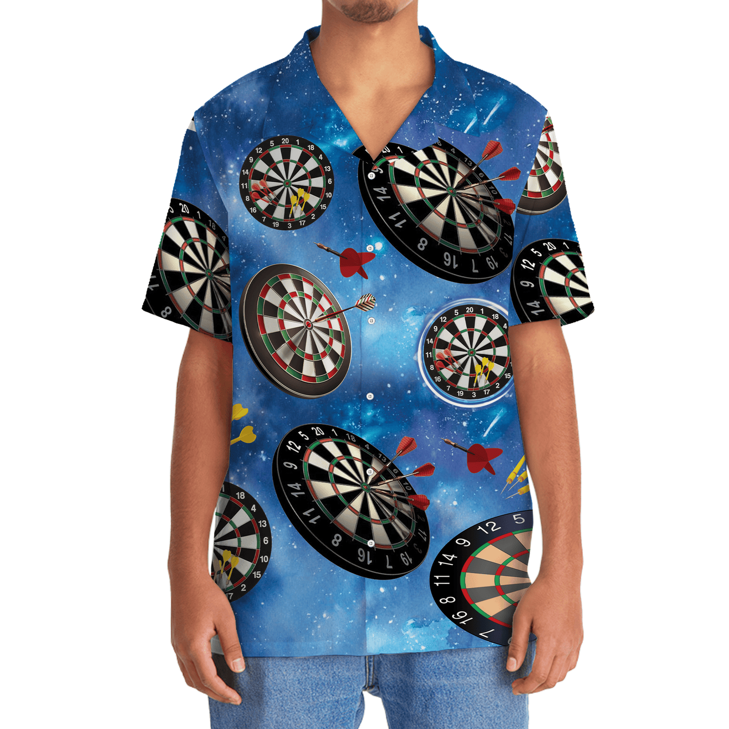 Dart Galaxy Cosmic Hawaiian Shirt For Vacation Days And Relaxed Coastal Outings