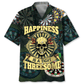 Bold Skull Dart Happiness Hawaiian Shirt Design Detail For Sunny Adventures And Casual Wear