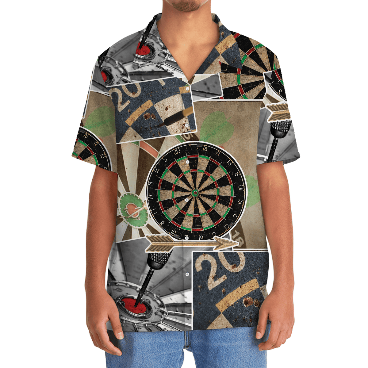Retro Dart Happiness Hawaiian Shirt Design View For Resort Travel And Thoughtful Gifting