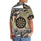 Retro Dart Happiness Hawaiian Shirt Pattern Detail For Summer Holidays And Outdoor Fun