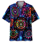 Neon Retro Dart Light Happiness Hawaiian Shirt Artwork Detail For Tropical Trips And Casual Outings