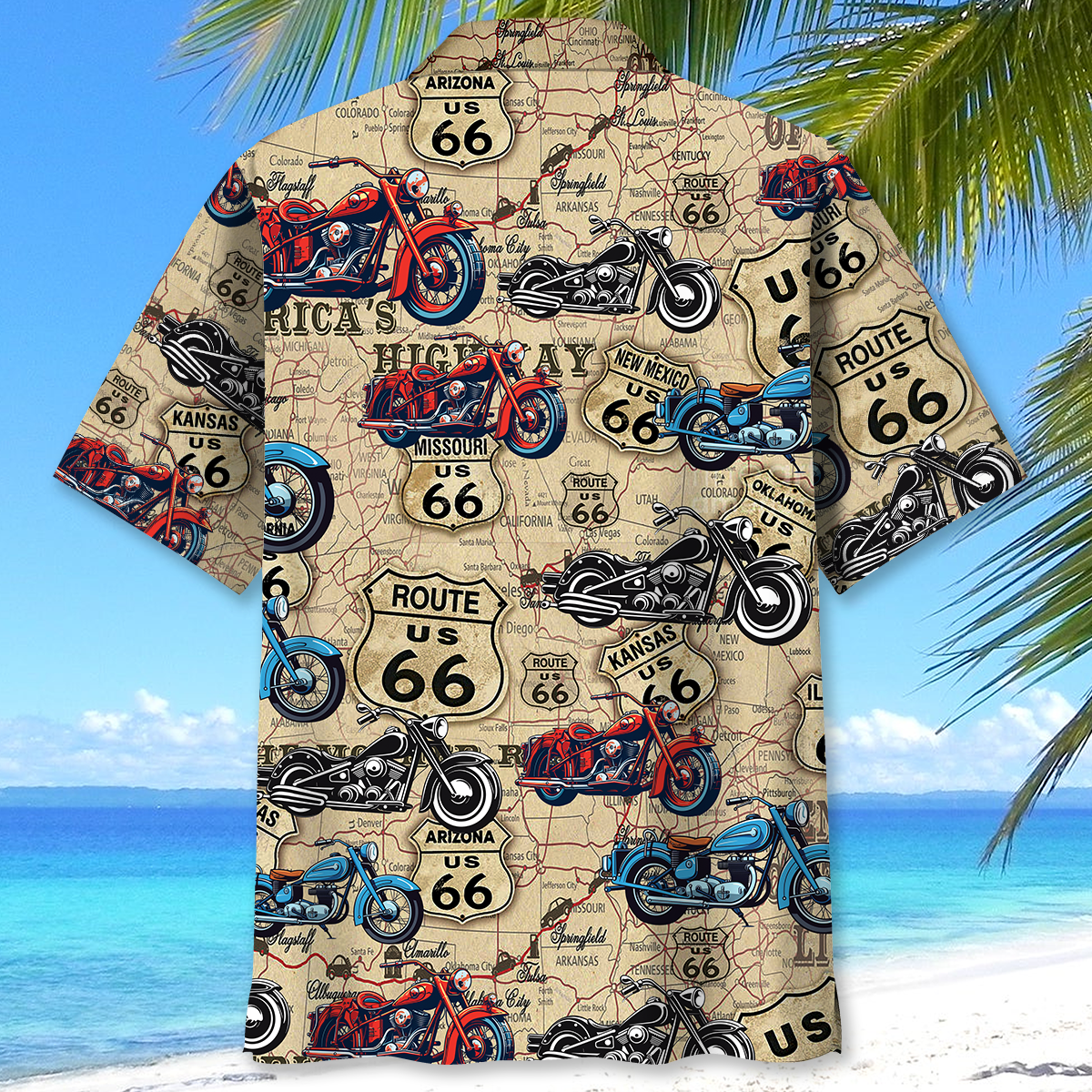 Motorcycle Desert Highway Inspiration Adventure Hawaiian Shirt For Coastal Adventures And Warm Weather Wear