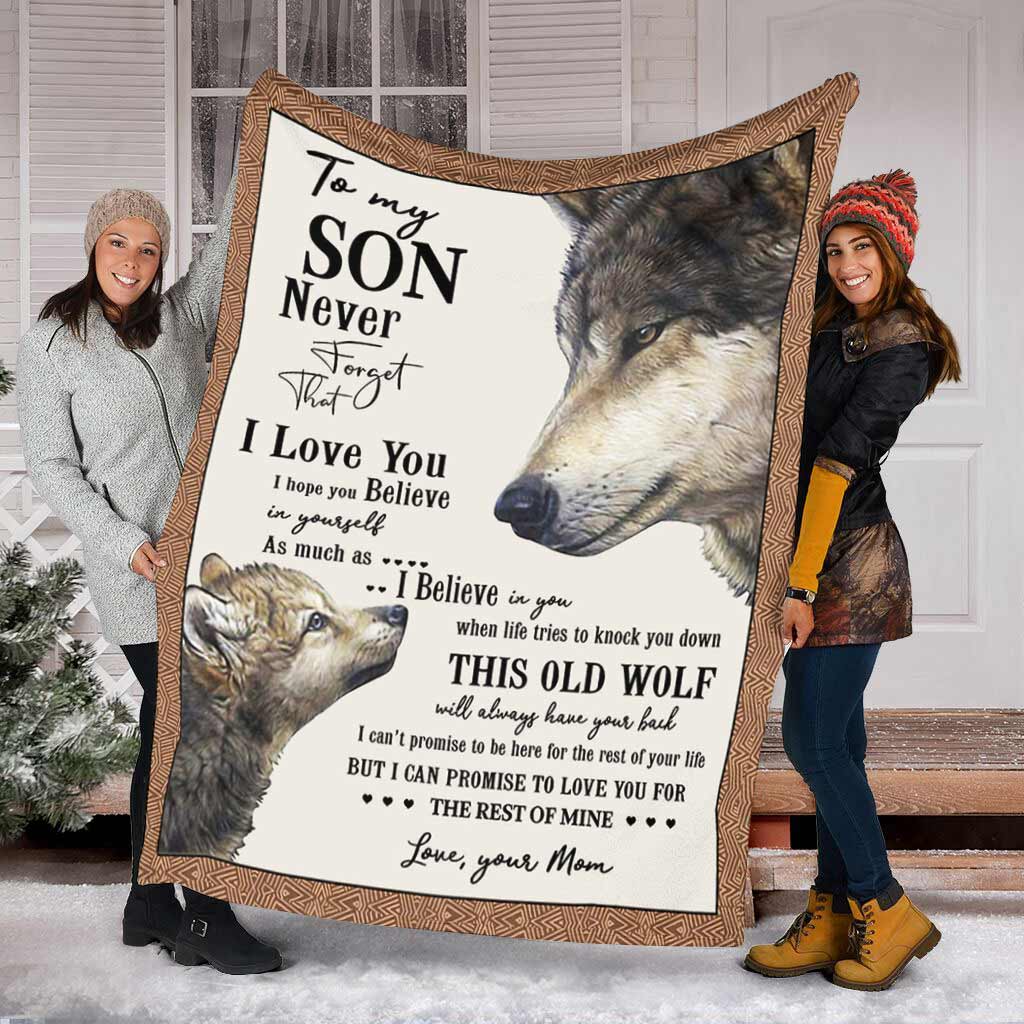 Wolf To My Son Never Forget Flannel Blanket For Cozy Bedroom Sofa Decor