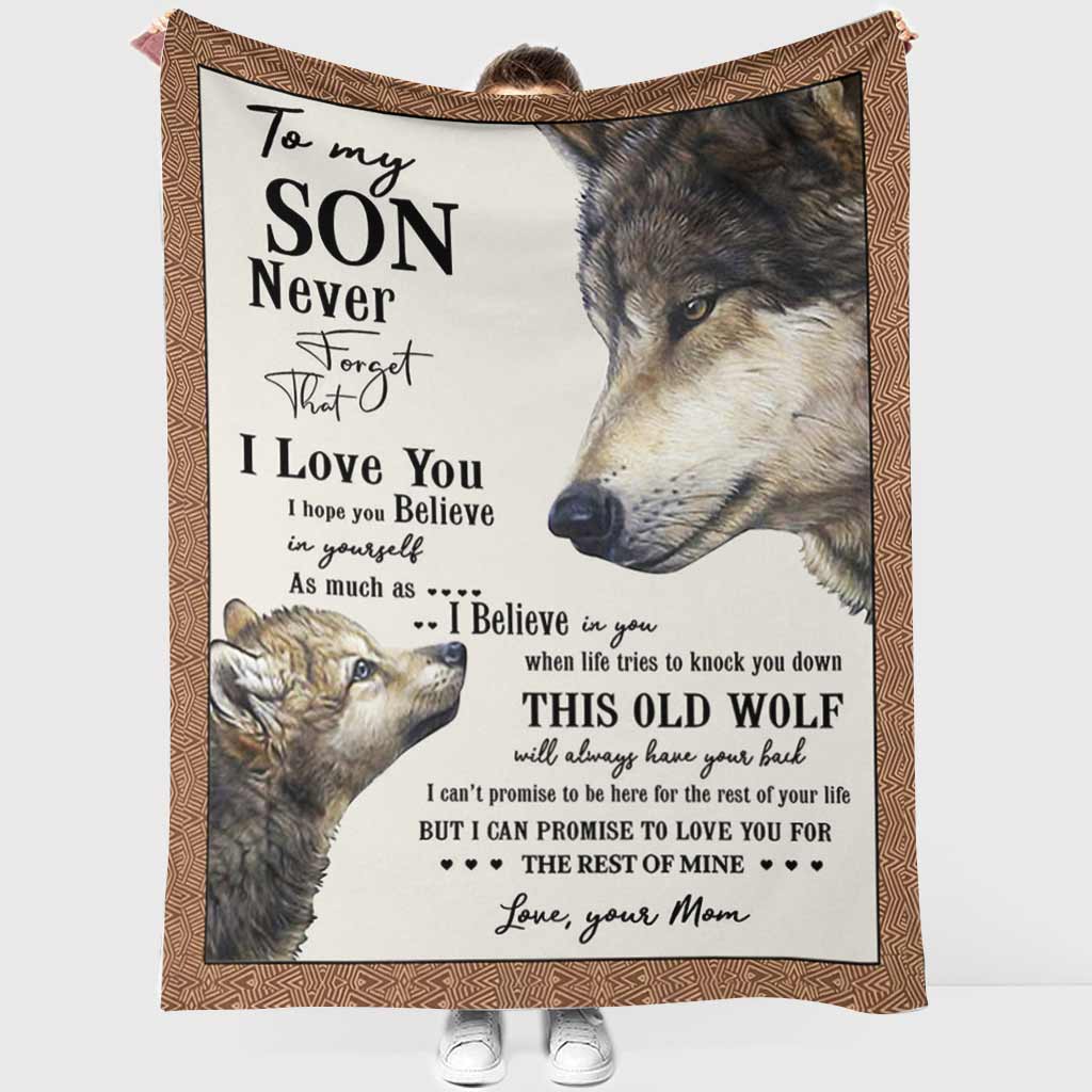 Wolf To My Son Never Forget Flannel Blanket For Cozy Bedroom Sofa Decor