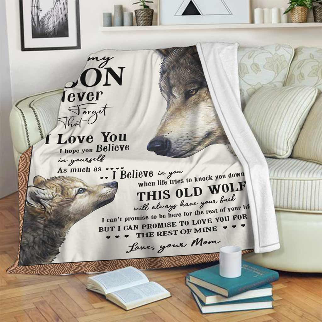 Wolf To My Son Never Forget Flannel Blanket For Cozy Bedroom Sofa Decor
