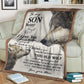 Wolf To My Son Never Forget Flannel Blanket For Cozy Bedroom Sofa Decor
