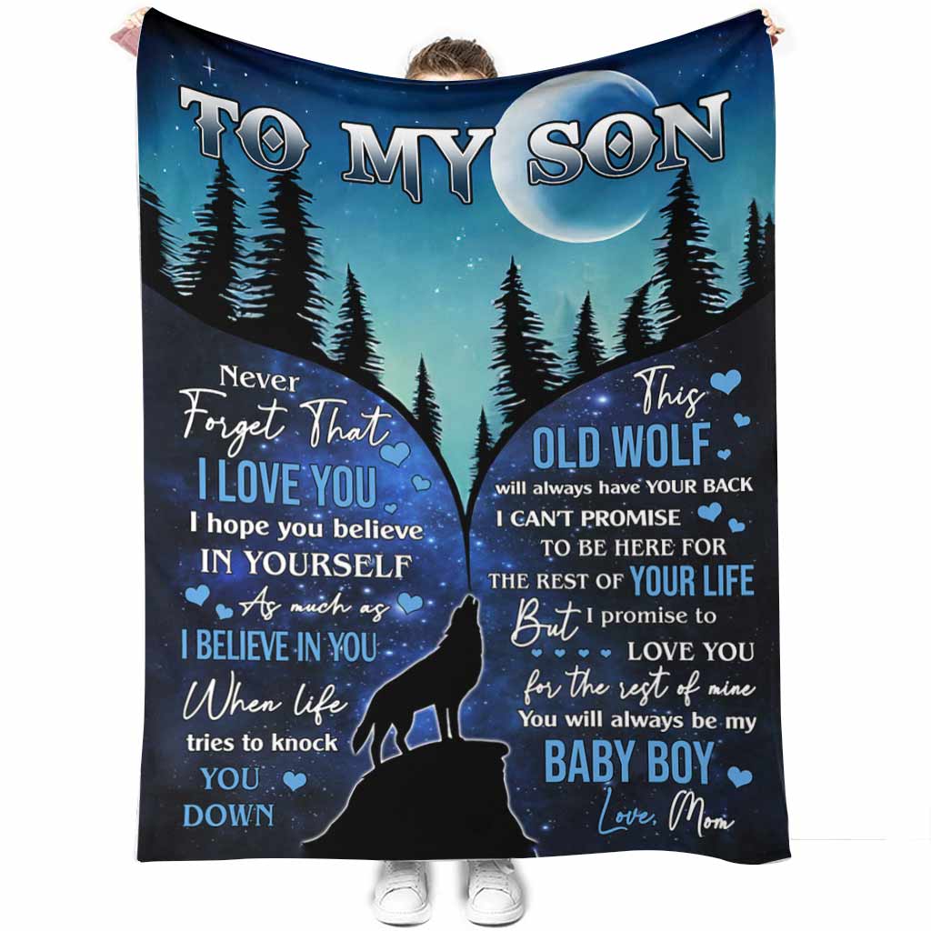 Wolf To My Son I Believe In You Flannel Blanket For Cozy Bedroom Sofa Decor