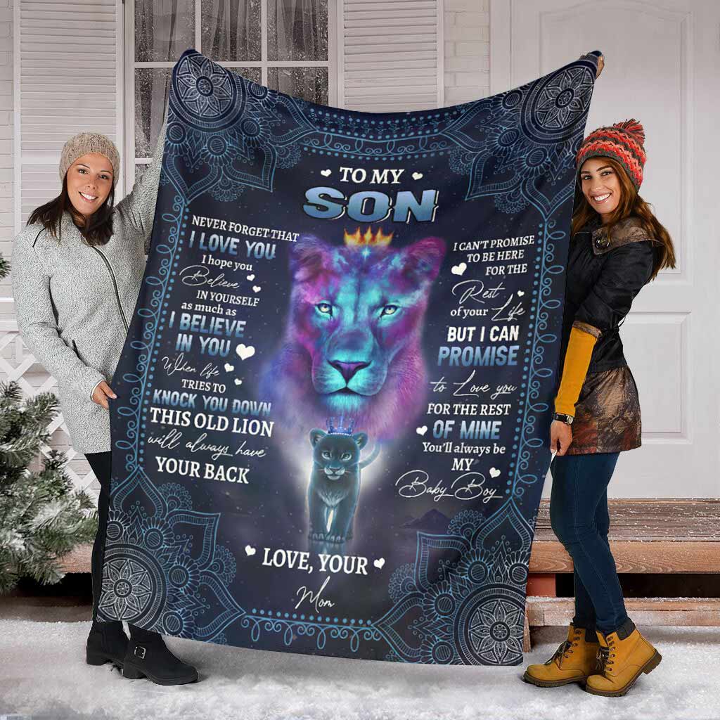 Lion To My Son I Love You This Old Flannel Blanket For Cozy Bedroom Sofa Decor