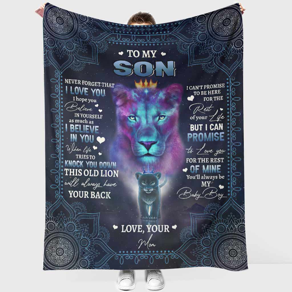 Lion To My Son I Love You This Old Flannel Blanket For Cozy Bedroom Sofa Decor