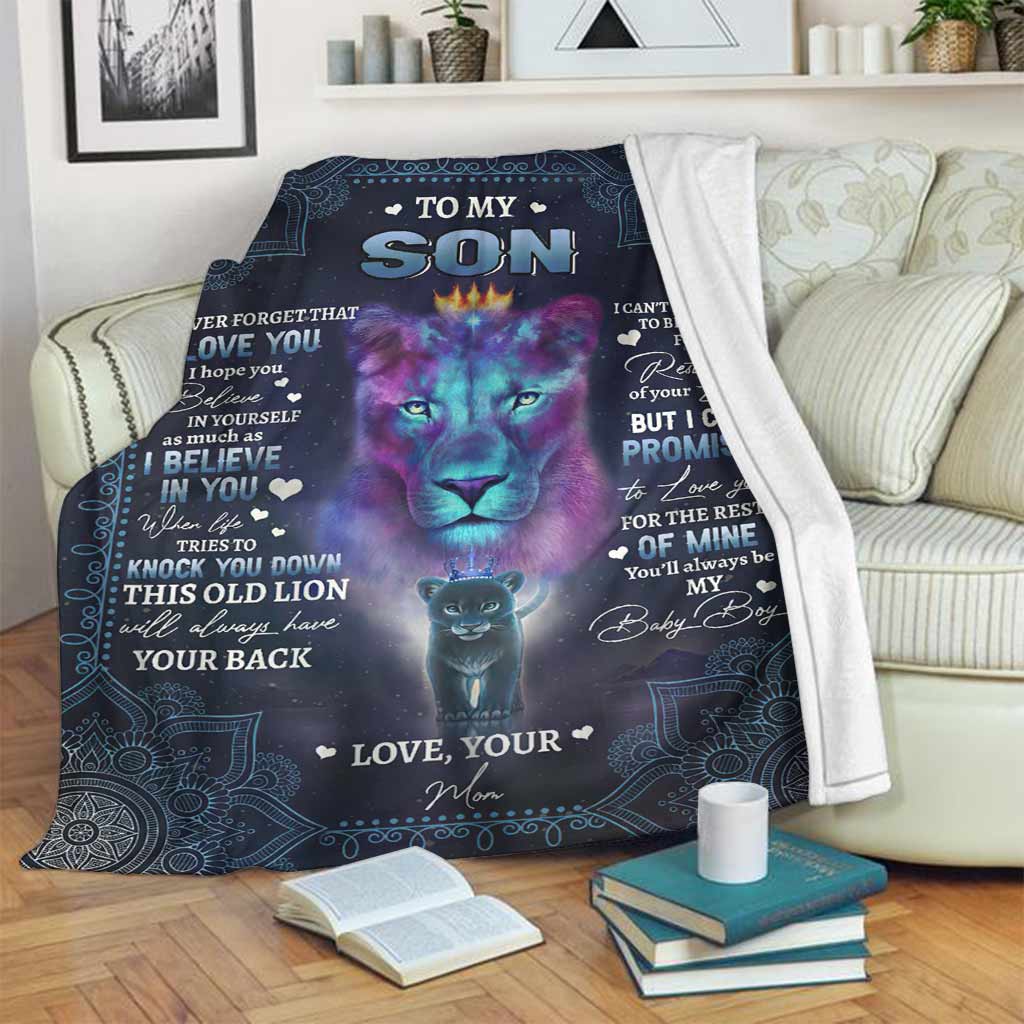 Lion To My Son I Love You This Old Flannel Blanket For Cozy Bedroom Sofa Decor