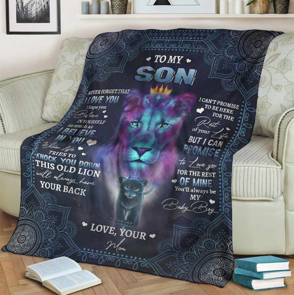 Lion To My Son I Love You This Old Flannel Blanket For Cozy Bedroom Sofa Decor