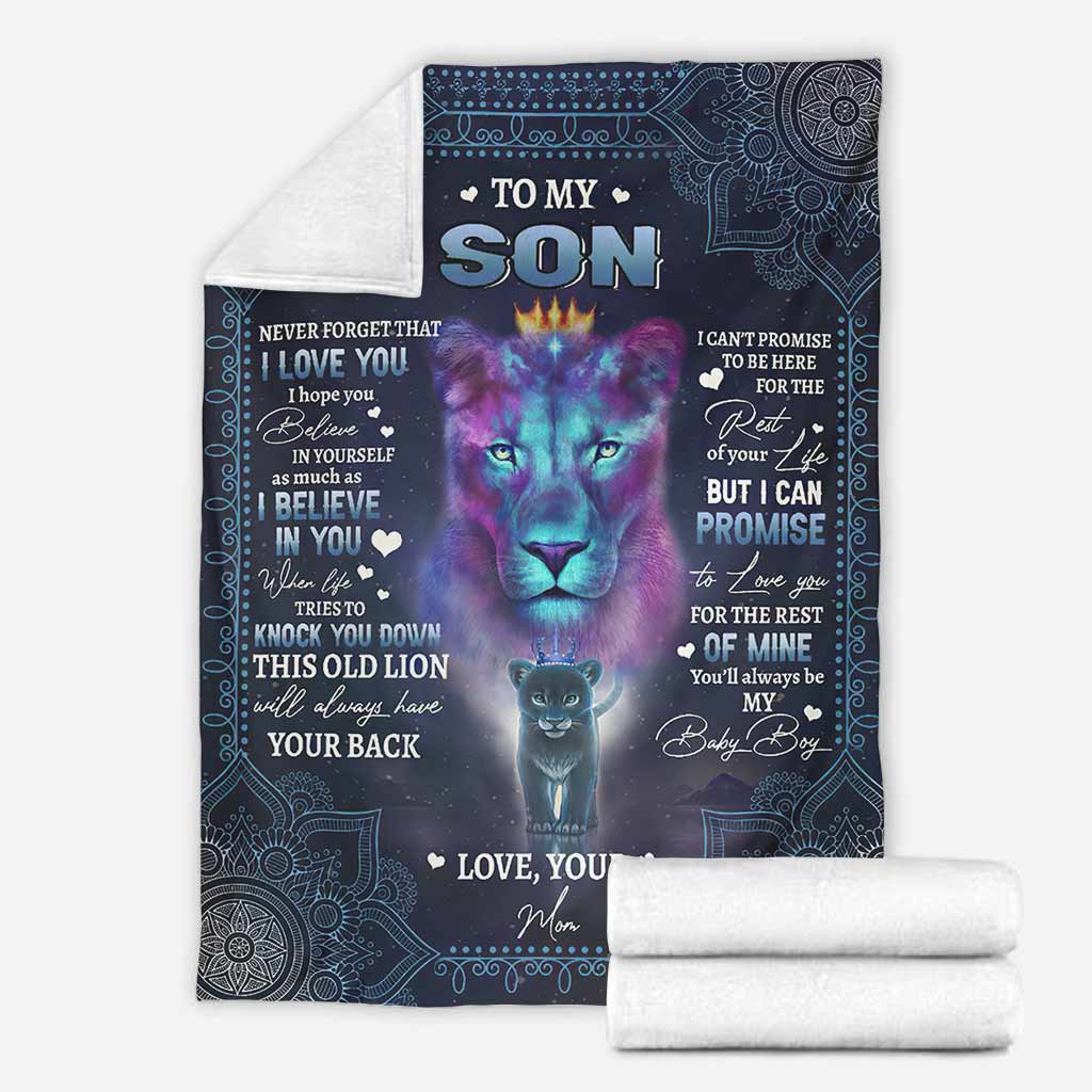 Lion To My Son I Love You This Old Flannel Blanket For Cozy Bedroom Sofa Decor