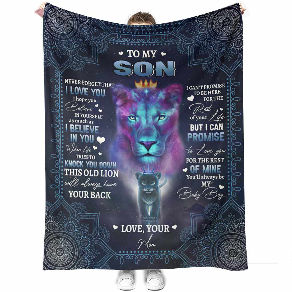 Lion To My Son I Love You This Old Flannel Blanket For Cozy Bedroom Sofa Decor