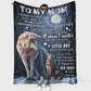 Wolf To My Mom With Moon Flannel Blanket For Cozy Bedroom Sofa Decor