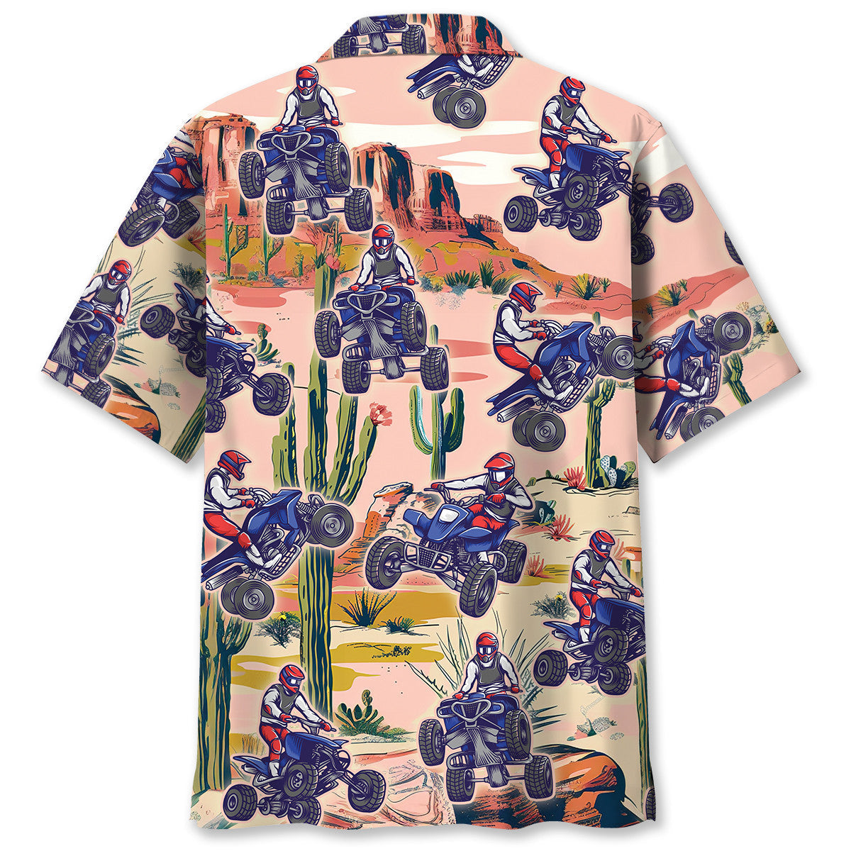 Desert ATV Motocross Road Adventure Hawaiian Shirt Design Detail For Sunny Adventures And Casual Wear