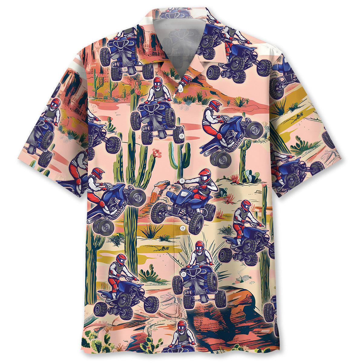 Desert ATV Motocross Road Adventure Hawaiian Shirt For Vacation Days And Relaxed Coastal Outings