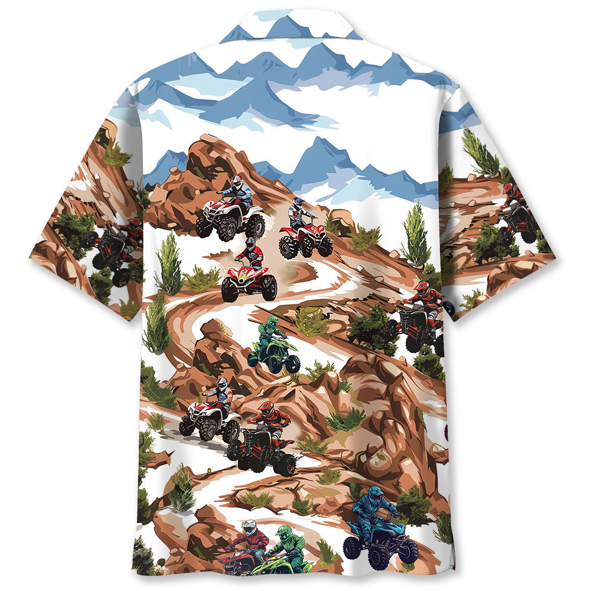 Rocky Mountain ATV Motocross Road Adventure Hawaiian Shirt Artwork View For Coastal Escapes And Resort Style