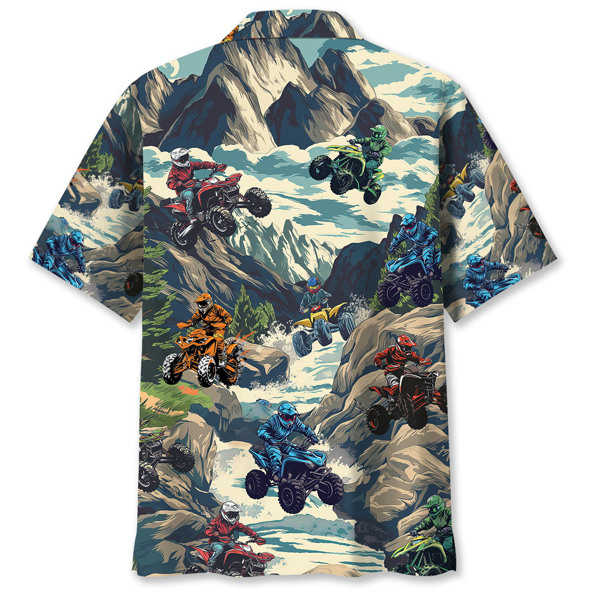 ATV Motocross Rocky Mountain Adventure Hawaiian Shirt For Beach Parties And Weekend Getaways