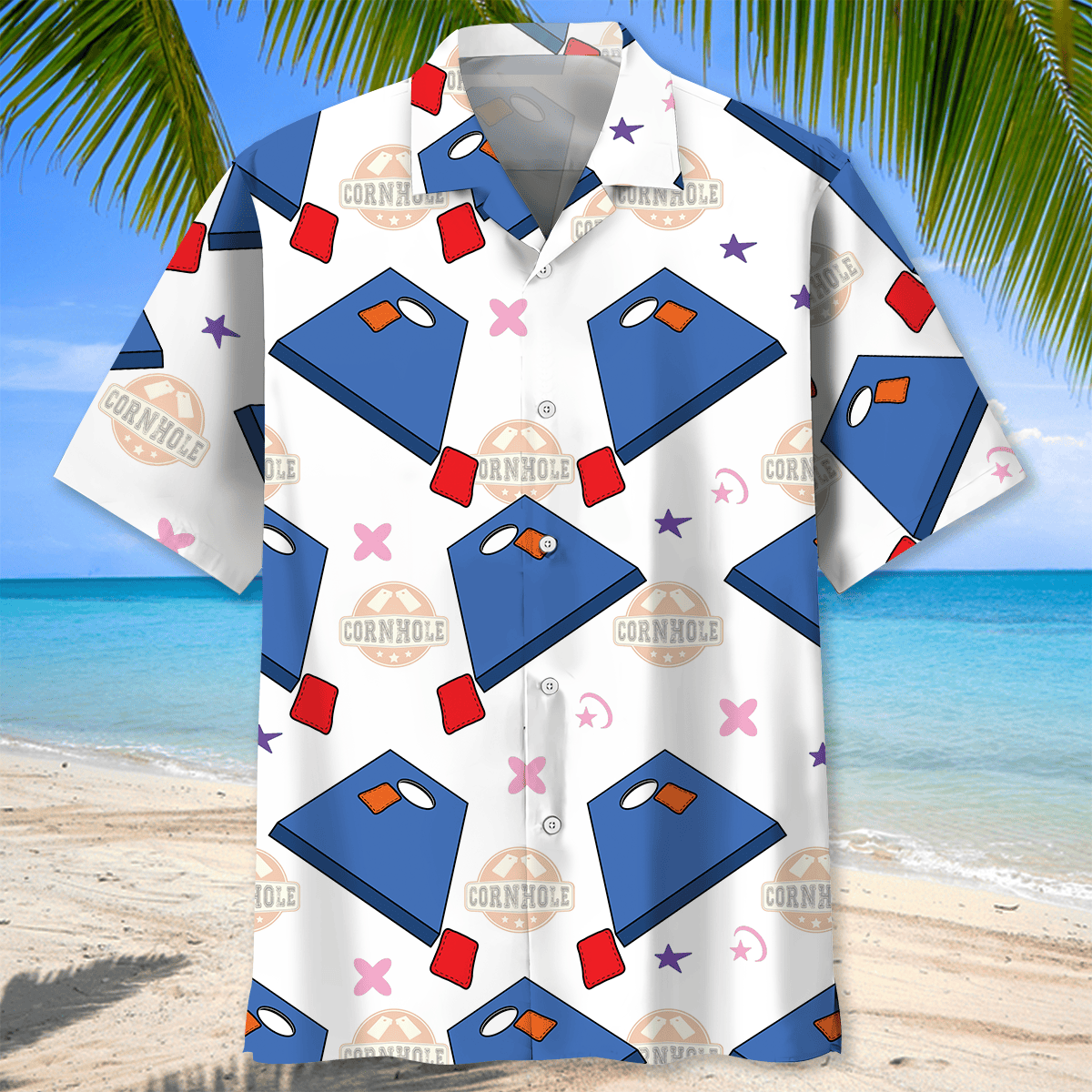 Game Cornhole Board Backyard Hawaiian Shirt For Resort Getaways And Comfortable Summer Activities