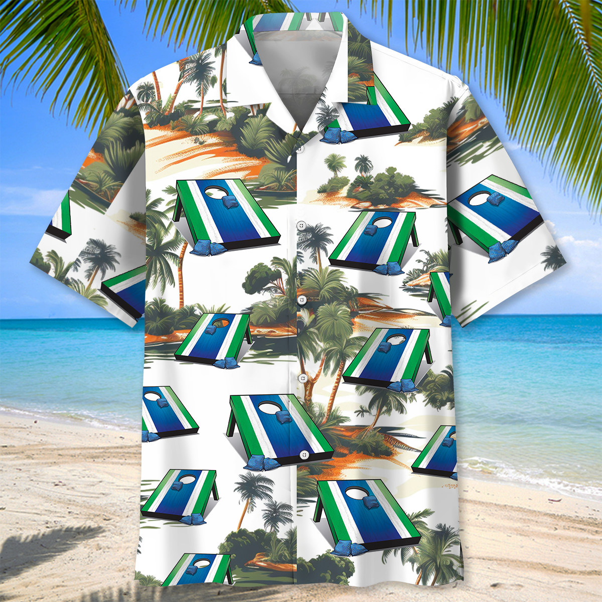 Tropical Game Cornhole Fun Hawaiian Shirt For Resort Getaways And Comfortable Summer Activities