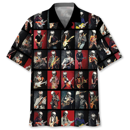 Vintage Classical Guitarist Artistic Hawaiian Shirt For Summer Vacation And Beach Travel