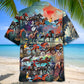 Classic Harness Racing Racecourse Hawaiian Shirt Pattern View For Lightweight Everyday Style