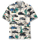 Patriotic Police Car Law Enforcement Hawaiian Shirt Artwork View For Weekend Travel And Beach Style
