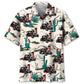 Historic Retro Desert Hot Rod Racing Highway Hawaiian Shirt Design Detail For Beach Days And Holiday Travel