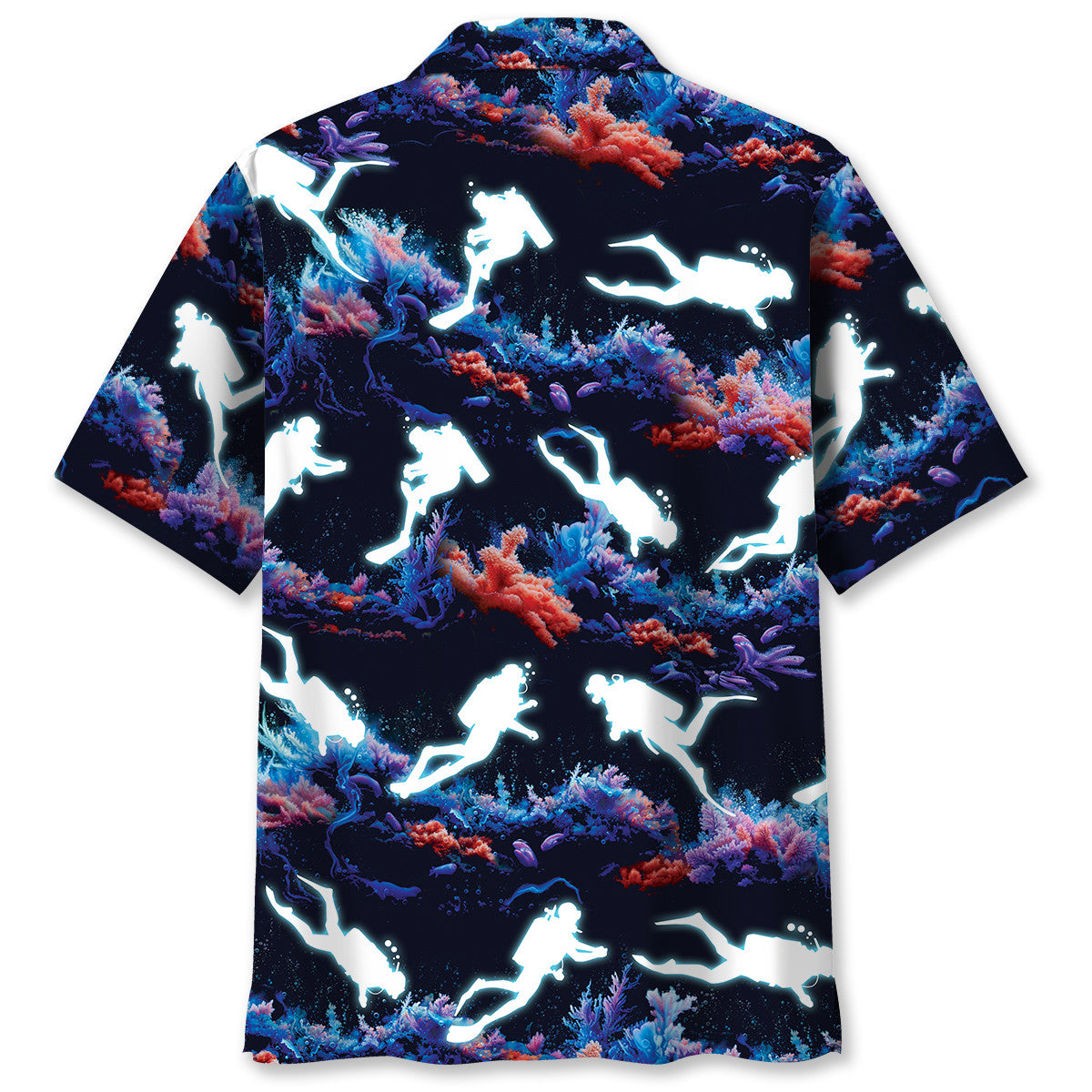 Scuba Diving Ocean Adventure Hawaiian Shirt Artwork Detail For Tropical Trips And Casual Outings