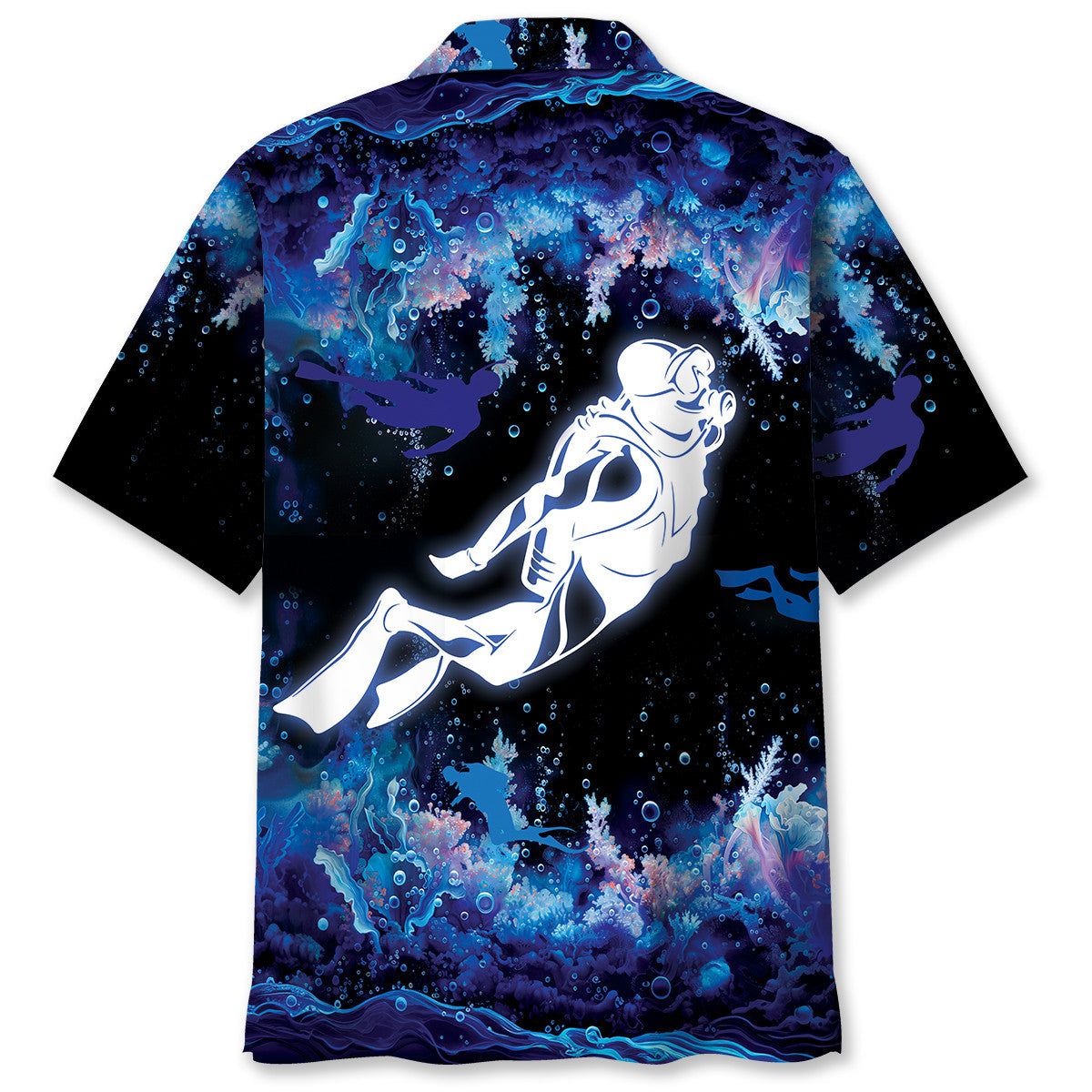 Deep Ocean Diving Underwater Adventure Hawaiian Shirt Design View For Resort Travel And Thoughtful Gifting