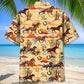 Orange Horse Desert Harness Racing Hawaiian Shirt Pattern View For Relaxed Warm Weather Outfits