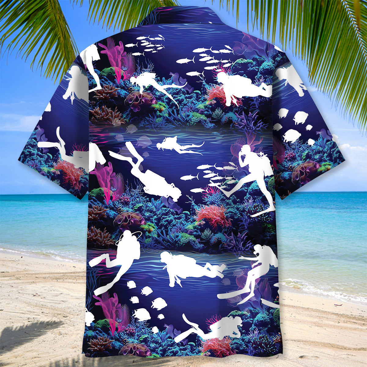 Neon Diving Coral Ocean Hawaiian Shirt For Summer Events And Casual Outdoor Wear