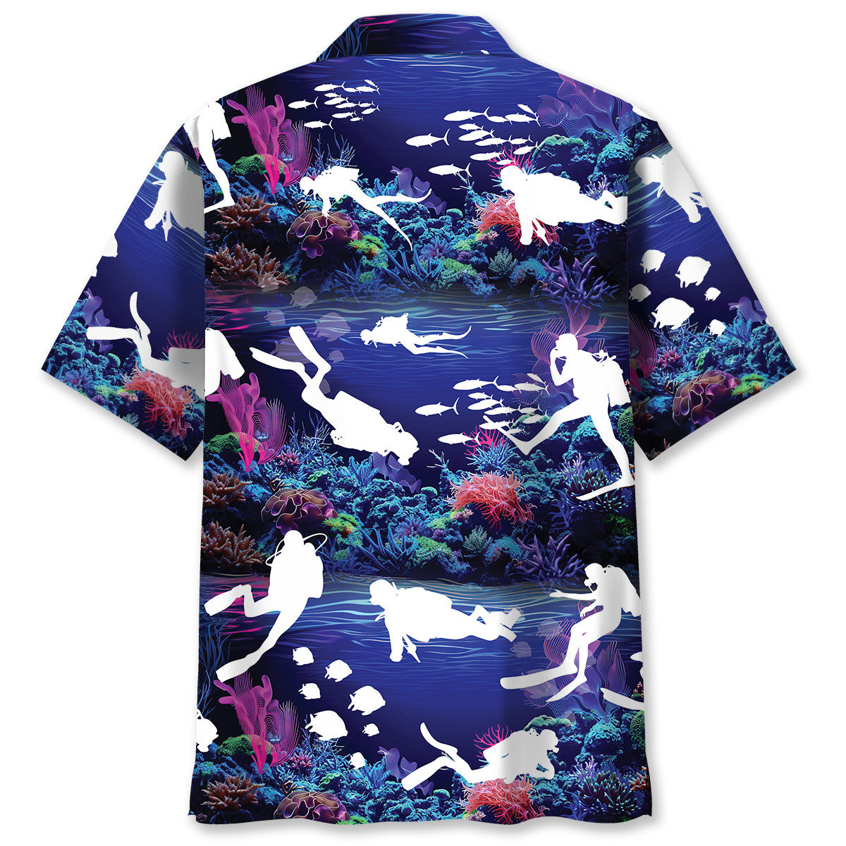 Neon Diving Coral Ocean Hawaiian Shirt Artwork View For Coastal Escapes And Resort Style