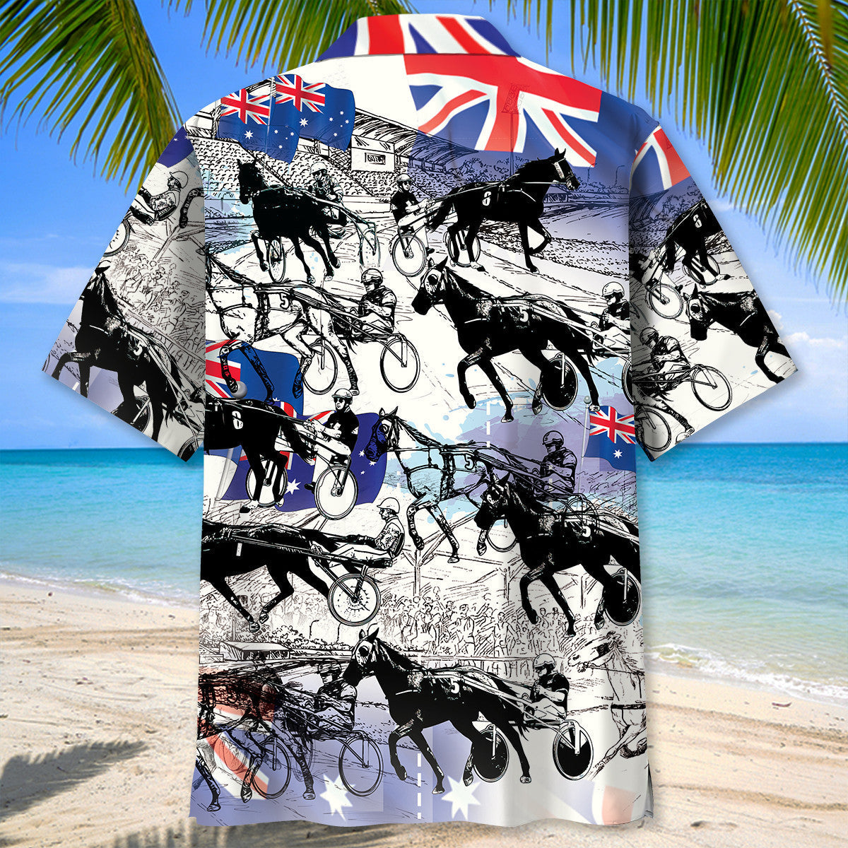 Retro Classic Horse Harness Racing Hawaiian Shirt For Resort Getaways And Comfortable Summer Activities