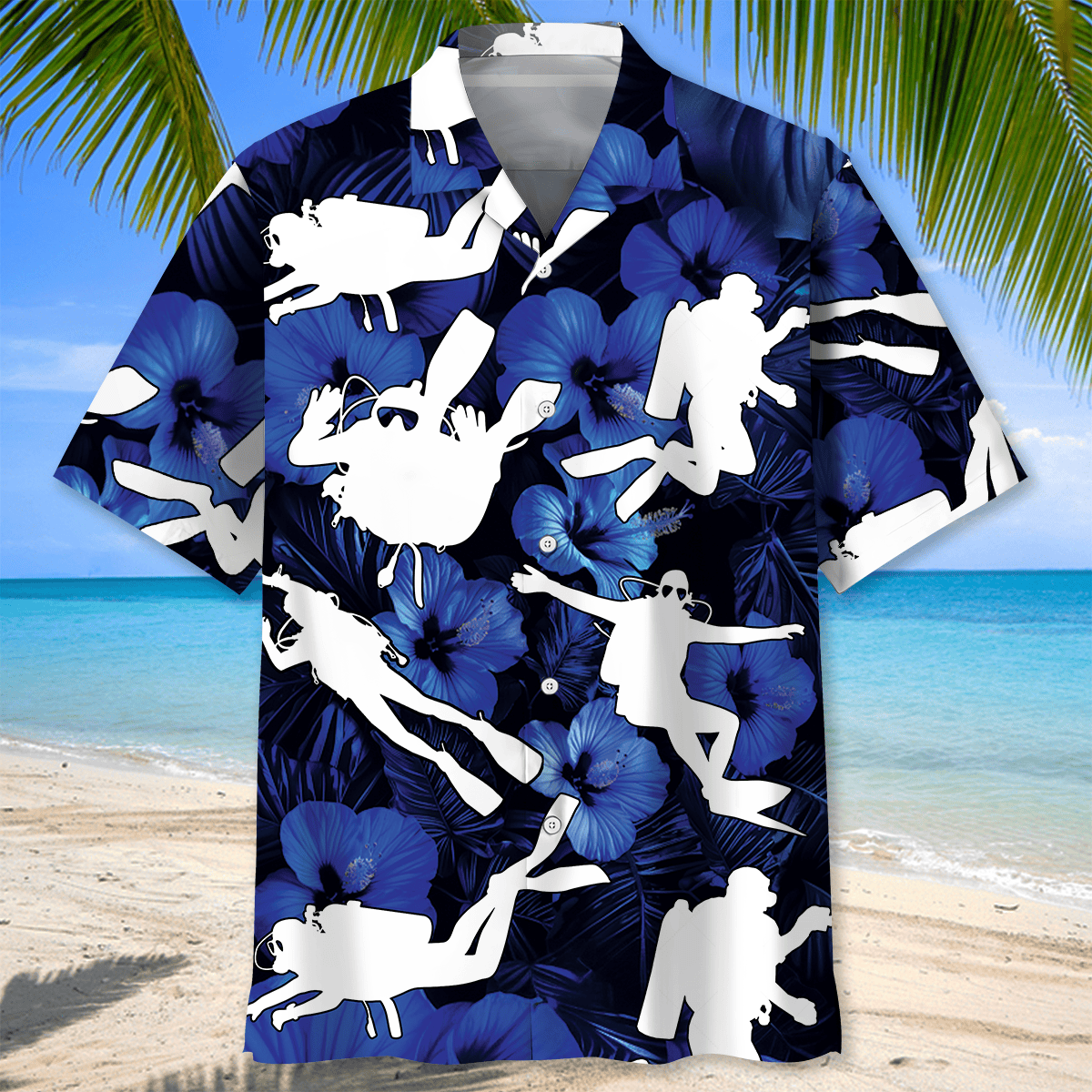 Summer Diver Ocean Adventure Hawaiian Shirt Artwork View For Weekend Travel And Beach Style