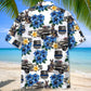 Retro Police Summer Old Car Hawaiian Shirt Design Detail For Sunny Adventures And Casual Wear