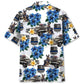 Retro Police Summer Old Car Hawaiian Shirt Artwork View For Weekend Travel And Beach Style