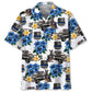 Retro Police Summer Old Car Hawaiian Shirt Pattern Detail For Summer Holidays And Outdoor Fun
