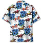 Blue Classic Horse Racing Hawaiian Shirt Artwork View For Weekend Travel And Beach Style