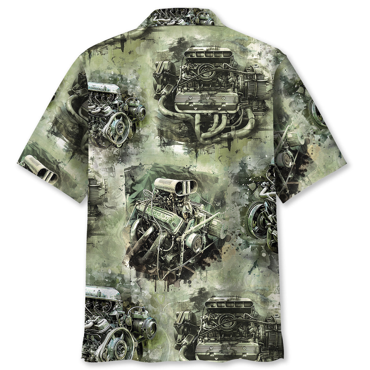 Drag Racing Engine Performance Hawaiian Shirt For Summer Events And Casual Outdoor Wear