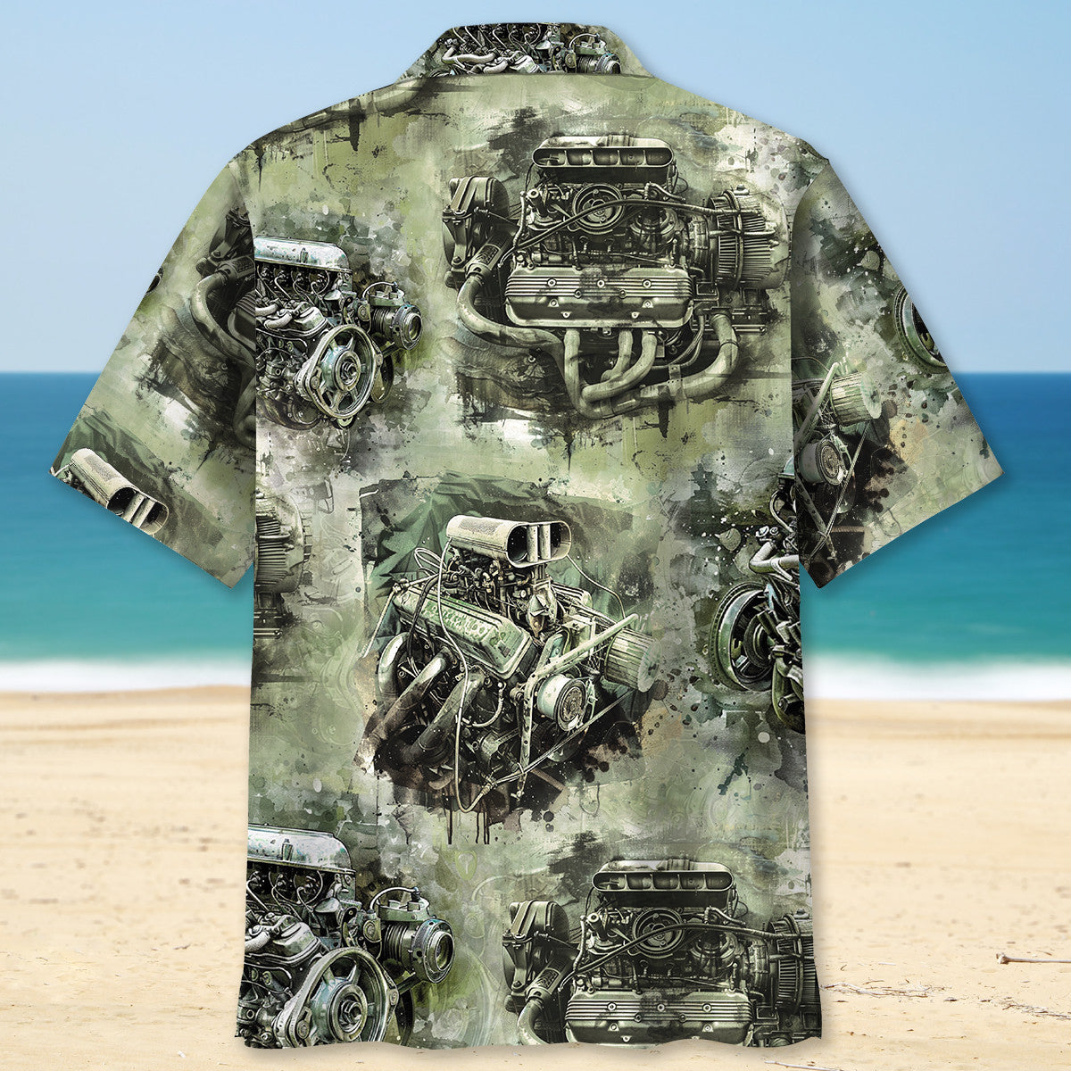 Drag Racing Engine Performance Hawaiian Shirt Design Detail For Beach Days And Holiday Travel