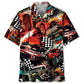 Retro Red Drag Racing Hawaiian Shirt For Resort Getaways And Comfortable Summer Activities