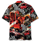 Retro Red Drag Racing Hawaiian Shirt Pattern View For Relaxed Warm Weather Outfits