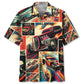 Retro Drag Racing Magazine Hawaiian Shirt Artwork Detail For Resort Trips And Outdoor Activities