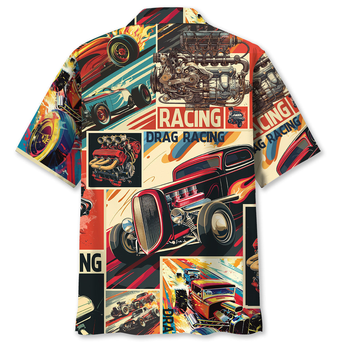 Retro Drag Racing Magazine Hawaiian Shirt For Beach Parties And Weekend Getaways