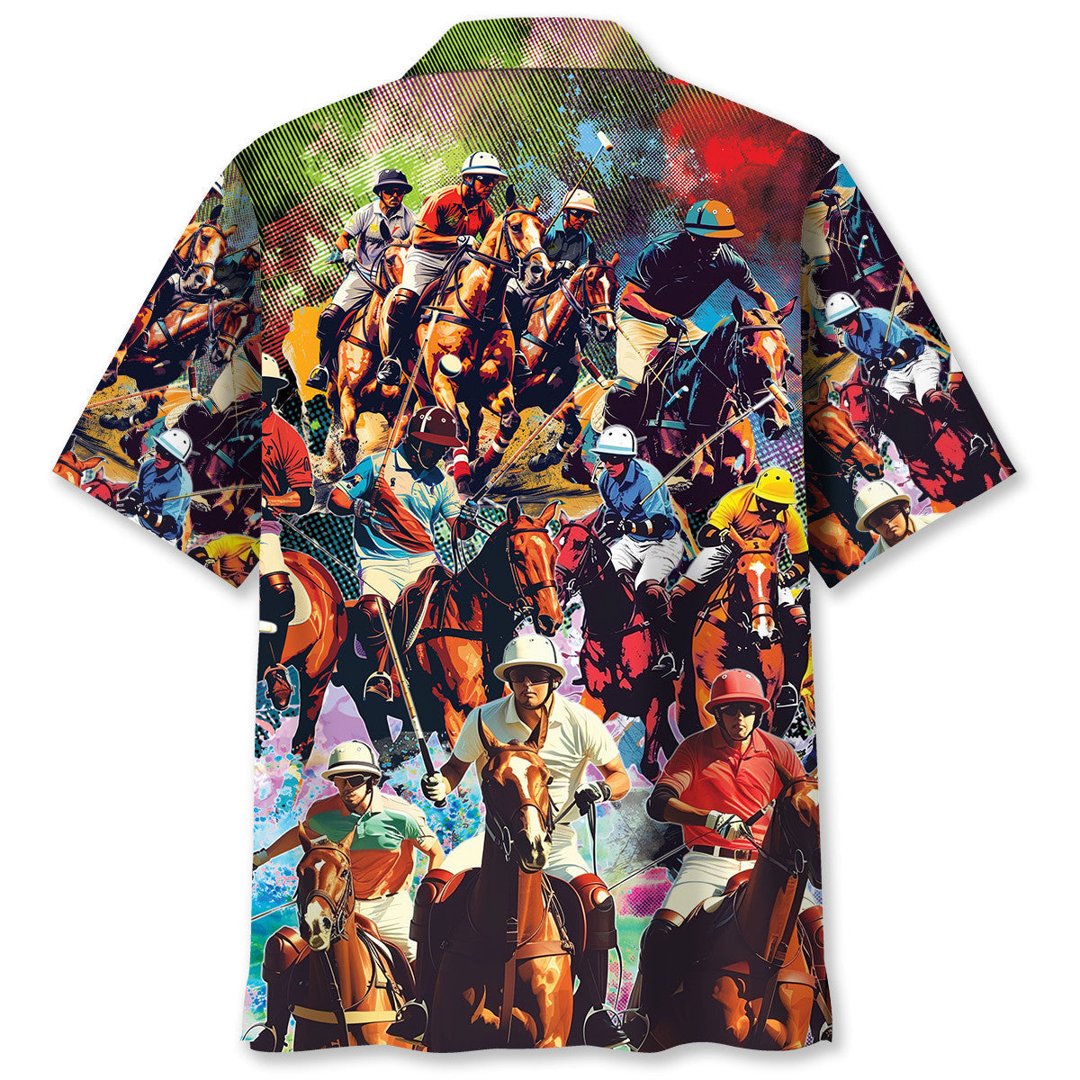 Classic Horse Polo Sport Hawaiian Shirt Design View For Casual Summer Styling
