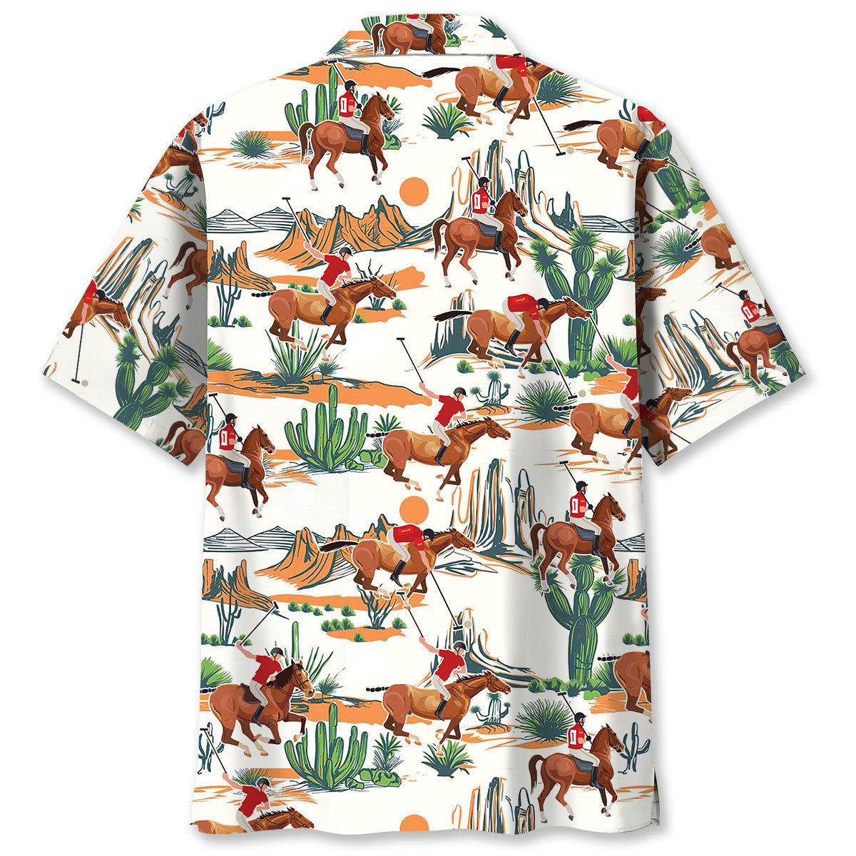 Classic Horse Desert Polo Sport Hawaiian Shirt For Coastal Adventures And Warm Weather Wear