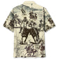 Vintage Classic Horse Polo Sport Hawaiian Shirt For Summer Events And Casual Outdoor Wear